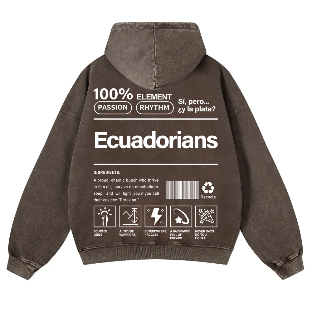 Ecuadorians Unisex Fit  Washed Hoodie wearishow