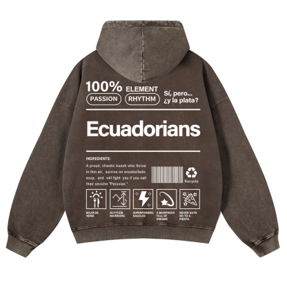 Ecuadorians Unisex Fit  Washed Hoodie wearishow