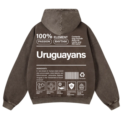 Uruguayans Unisex Fit  Washed Hoodie wearishow