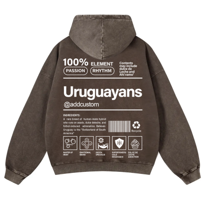 Uruguayans Addcustom Unisex Fit  Washed Hoodie wearishow