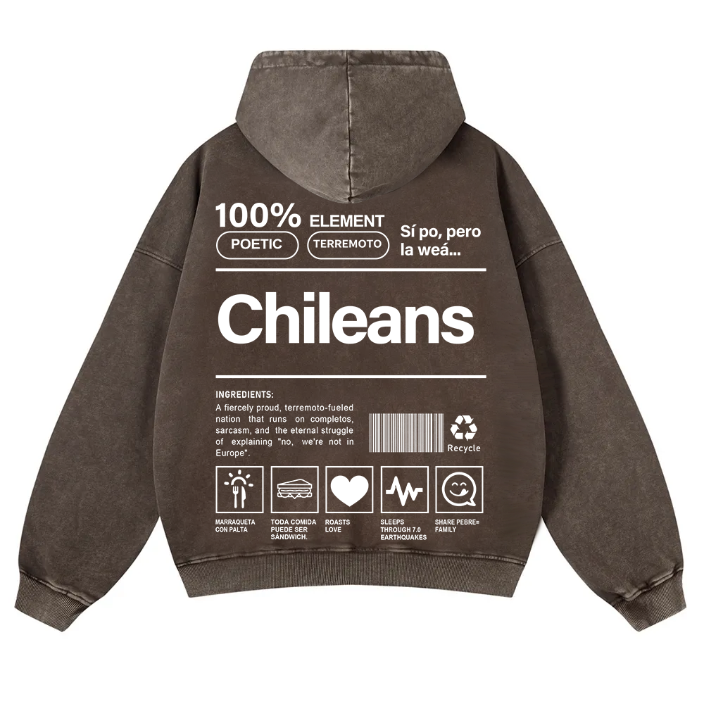 Chileans Unisex Fit  Washed Hoodie wearishow