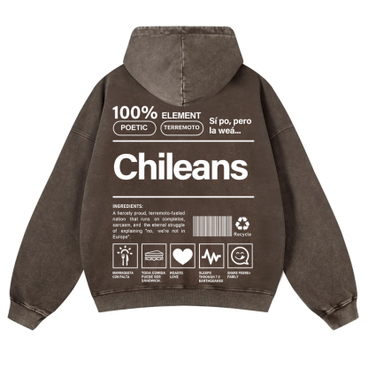 Chileans Unisex Fit  Washed Hoodie wearishow