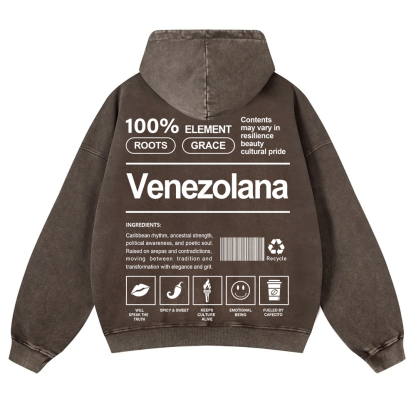 Venezolana Unisex Fit  Washed Hoodie wearishow