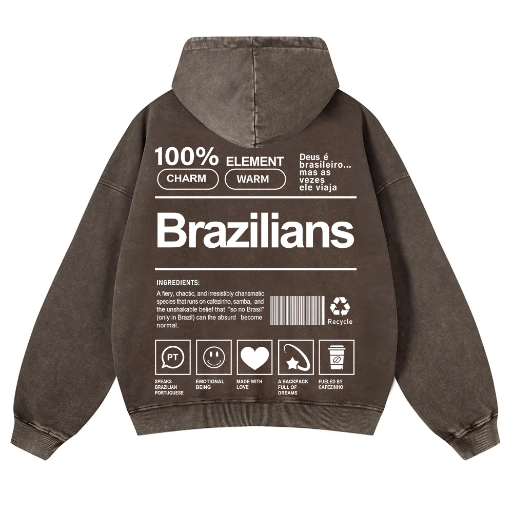 Brazilians Unisex Fit  Washed Hoodie wearishow