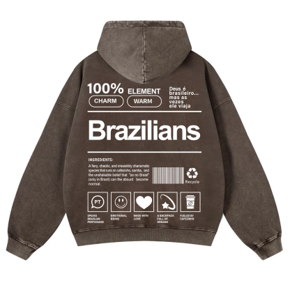 Brazilians Unisex Fit  Washed Hoodie wearishow