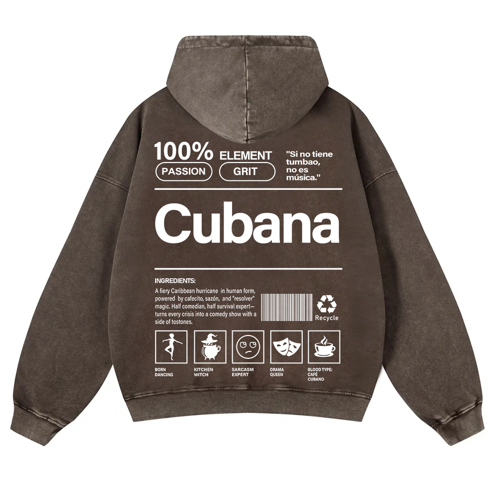 Cubana Unisex Fit  Washed Hoodie wearishow