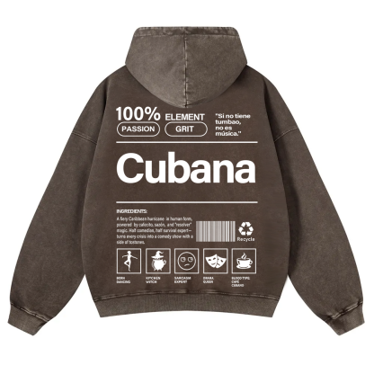 Cubana Unisex Fit  Washed Hoodie wearishow