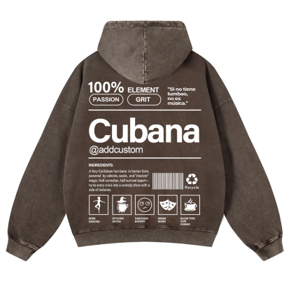 Cubana Addcustom Unisex Fit  Washed Hoodie wearishow