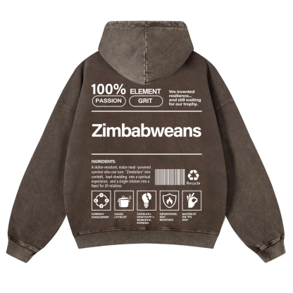 Zimbabweans Unisex Fit  Washed Hoodie wearishow