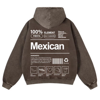 Mexican Unisex Fit  Washed Hoodie wearishow