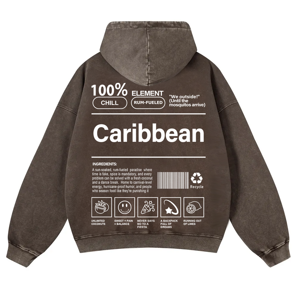 Caribbean Unisex Fit  Washed Hoodie wearishow