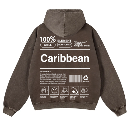 Caribbean Unisex Fit  Washed Hoodie wearishow