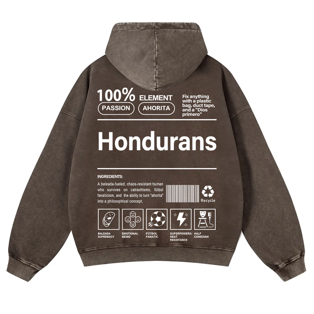 Hondurans  Unisex Fit  Washed Hoodie wearishow