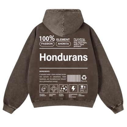 Hondurans  Unisex Fit  Washed Hoodie wearishow