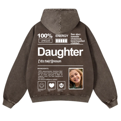 Addcustom Photo family Vintage Washed Hoodie