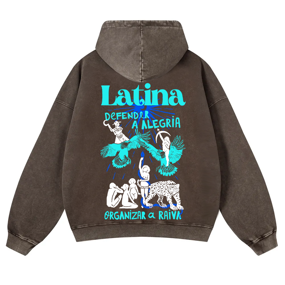 Latina Unisex Fit  Washed Hoodie wearishow