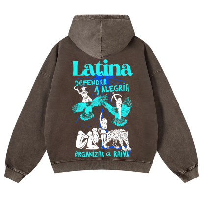 Latina Unisex Fit  Washed Hoodie wearishow