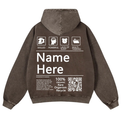 QR Code Customized Unisex Fit Washed Hoodie
