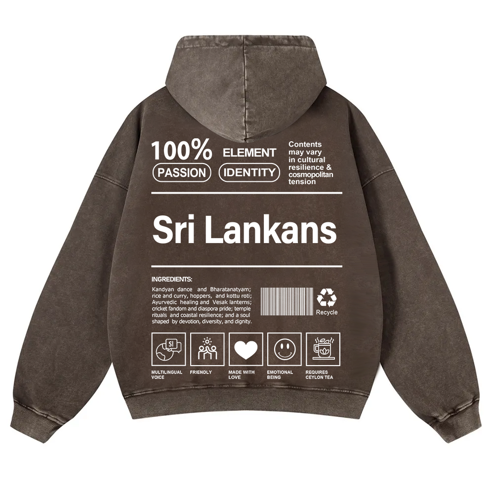 Sri Lankans Unisex Fit  Washed Hoodie wearishow
