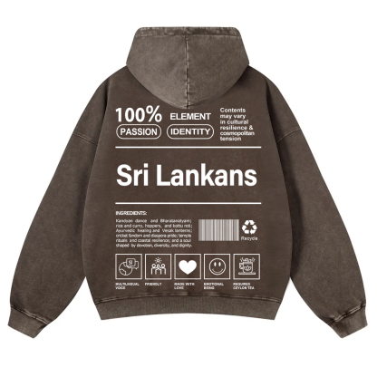 Sri Lankans Unisex Fit  Washed Hoodie wearishow