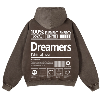 Dreamers Unisex Fit Vintage Washed Hoodie