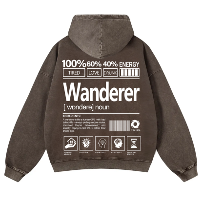 Wanderer Unisex Fit Vintage Washed Hoodie