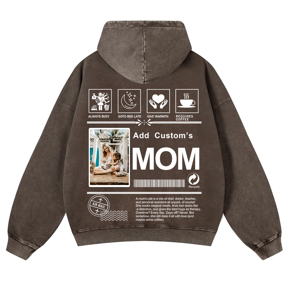 MOM Custom Casual Washed Hoodie wearishow