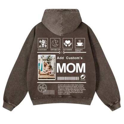 MOM Custom Casual Washed Hoodie wearishow