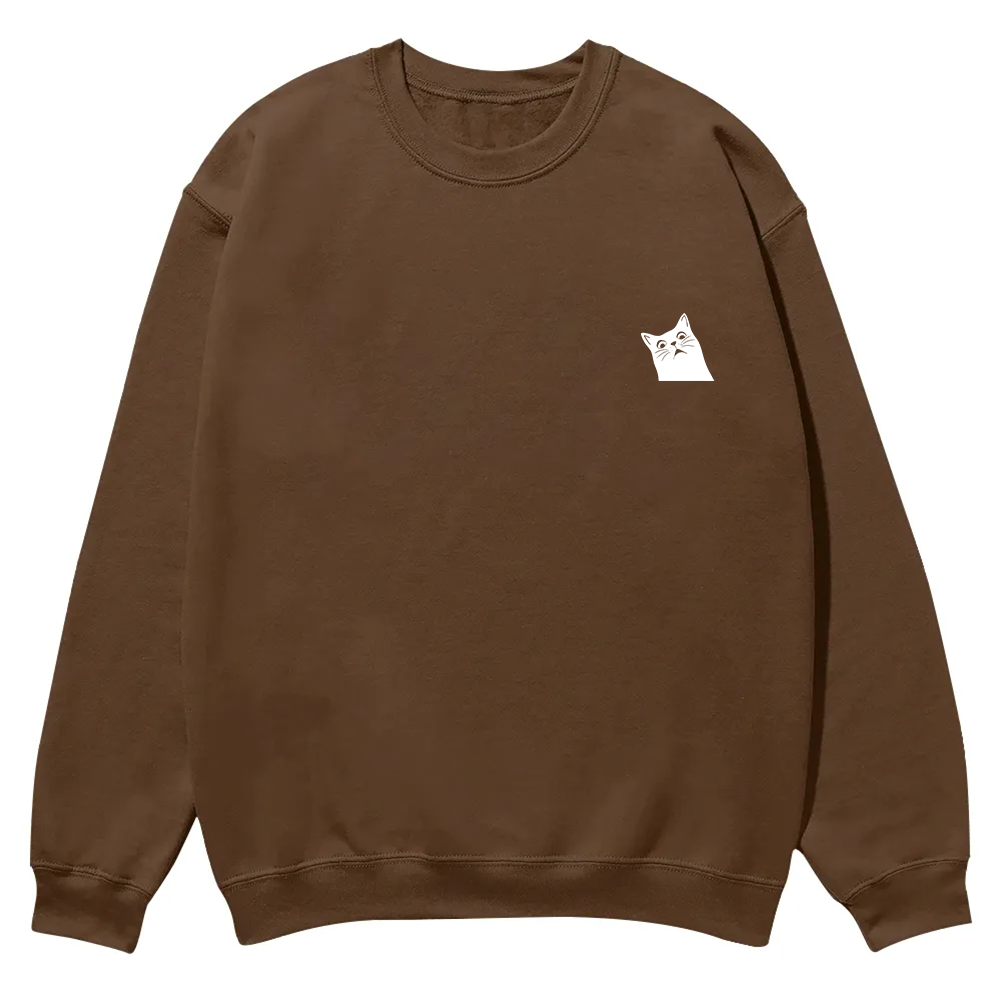Cat Trick Customized Unisex Casual Crewneck Sweatshirt wearishow