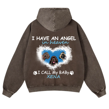 Have An Angel In Heaven - Personalized Custom Unisex Washed Hoodie wearishow