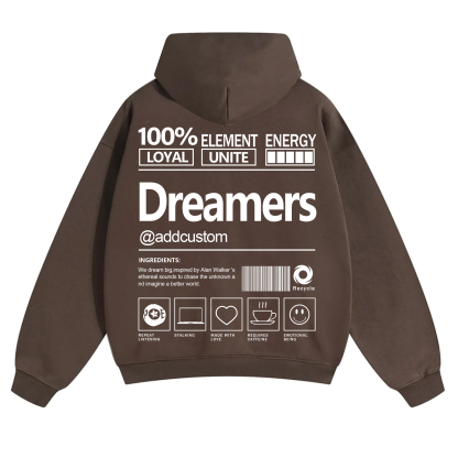 Dreamers Addcustom Unisex Fit Solid Color Hoodie