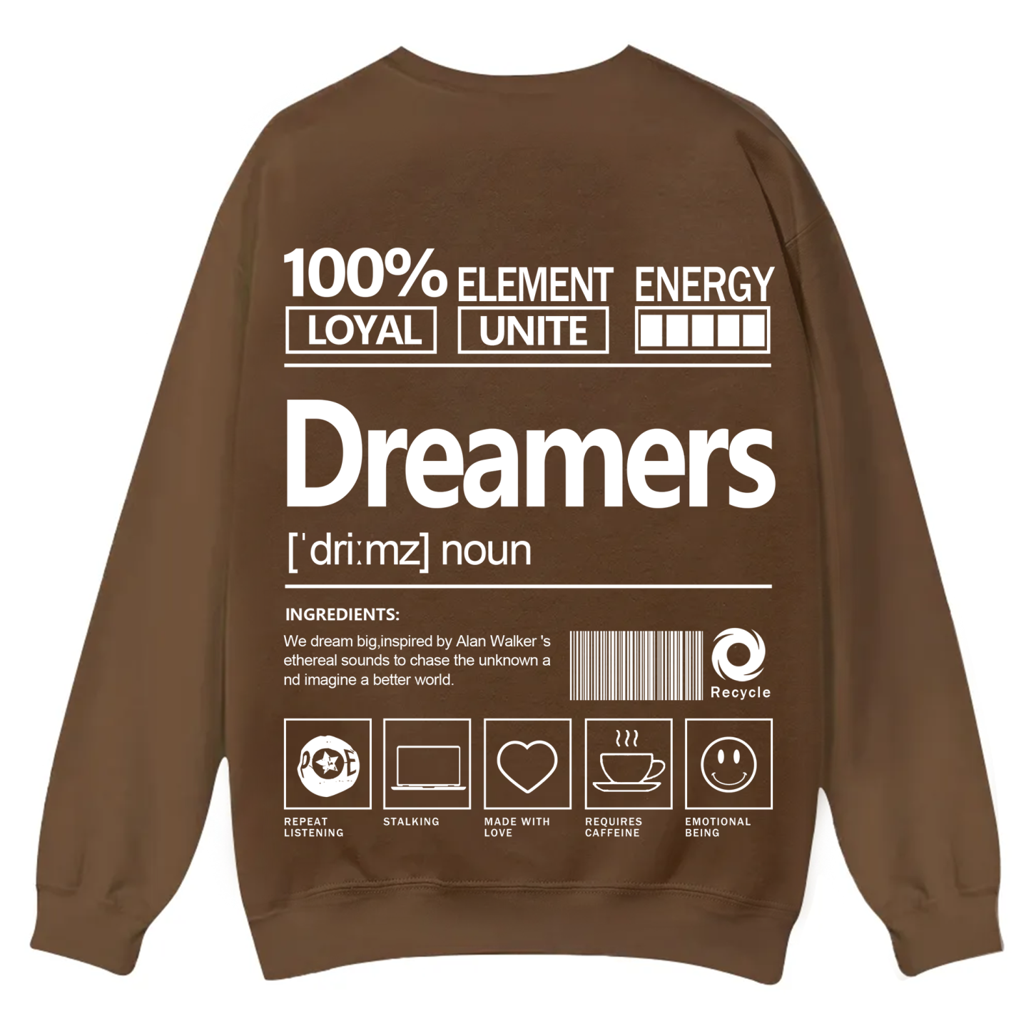 Dreamers Unisex Fit Casual Crewneck Sweatshirt