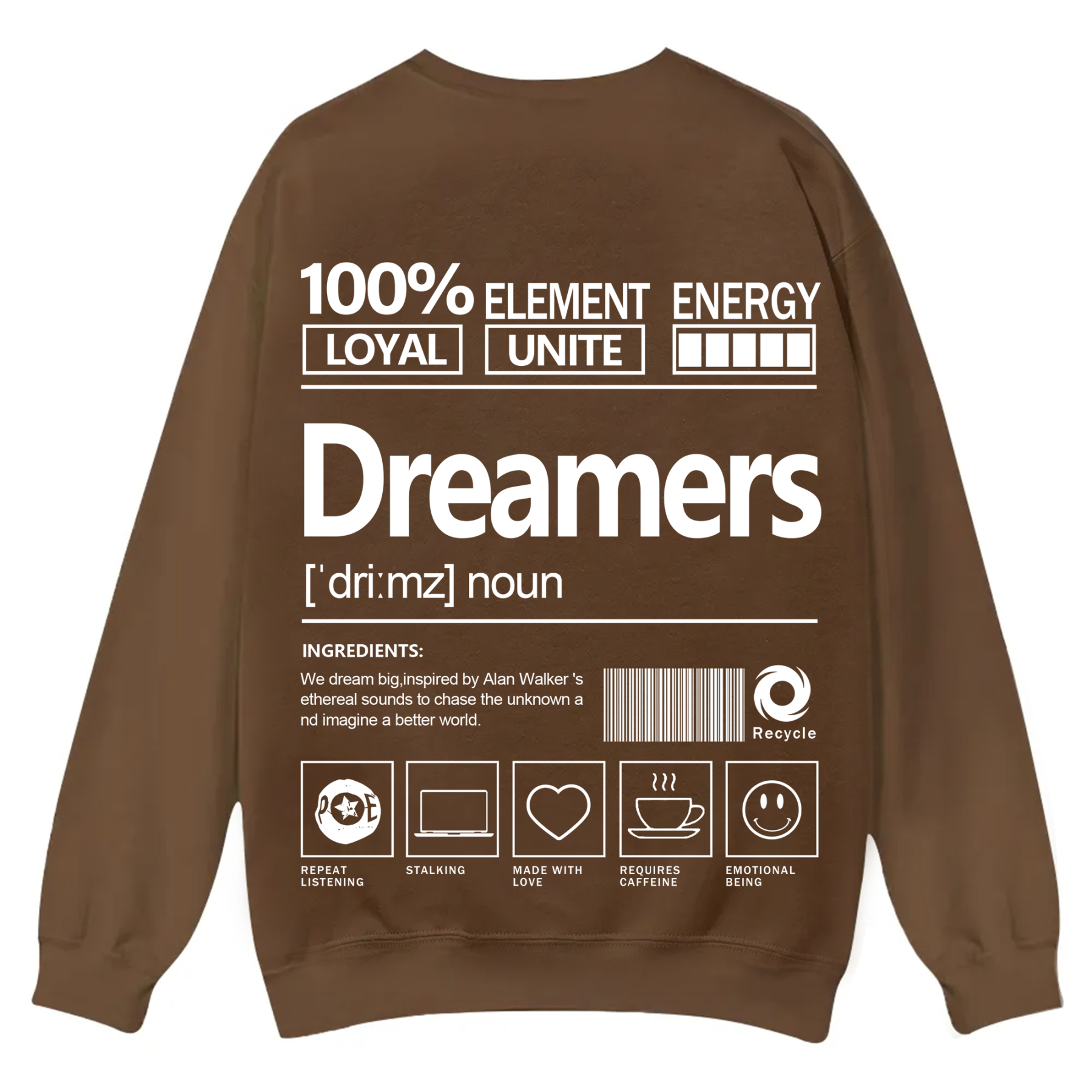 Dreamers Unisex Fit Casual Crewneck Sweatshirt