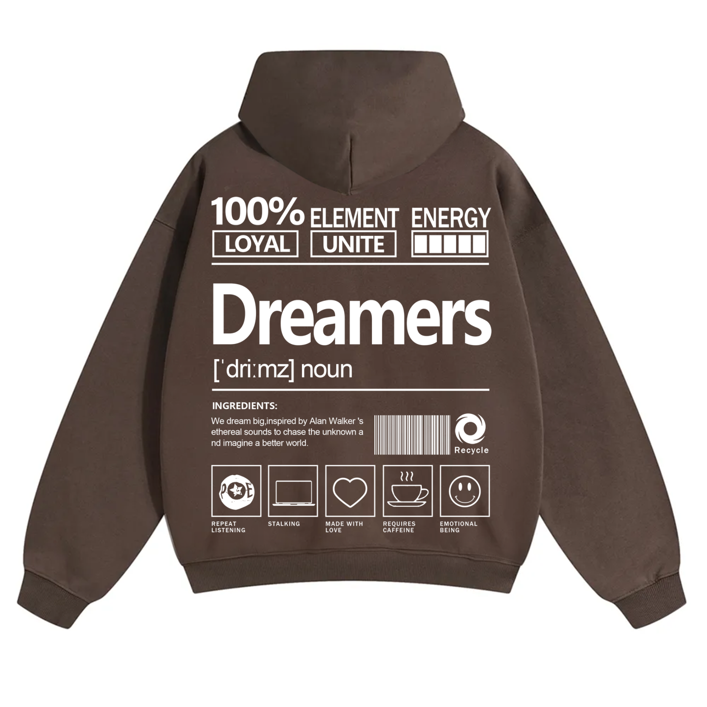 Dreamers Unisex Fit Solid Color Hoodie