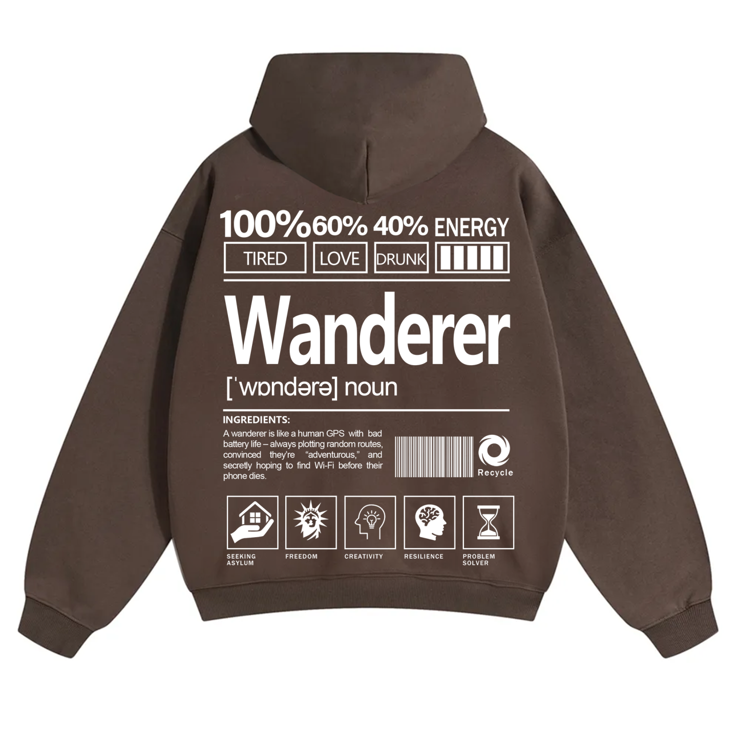 Wanderer Unisex Fit Solid Color Hoodie