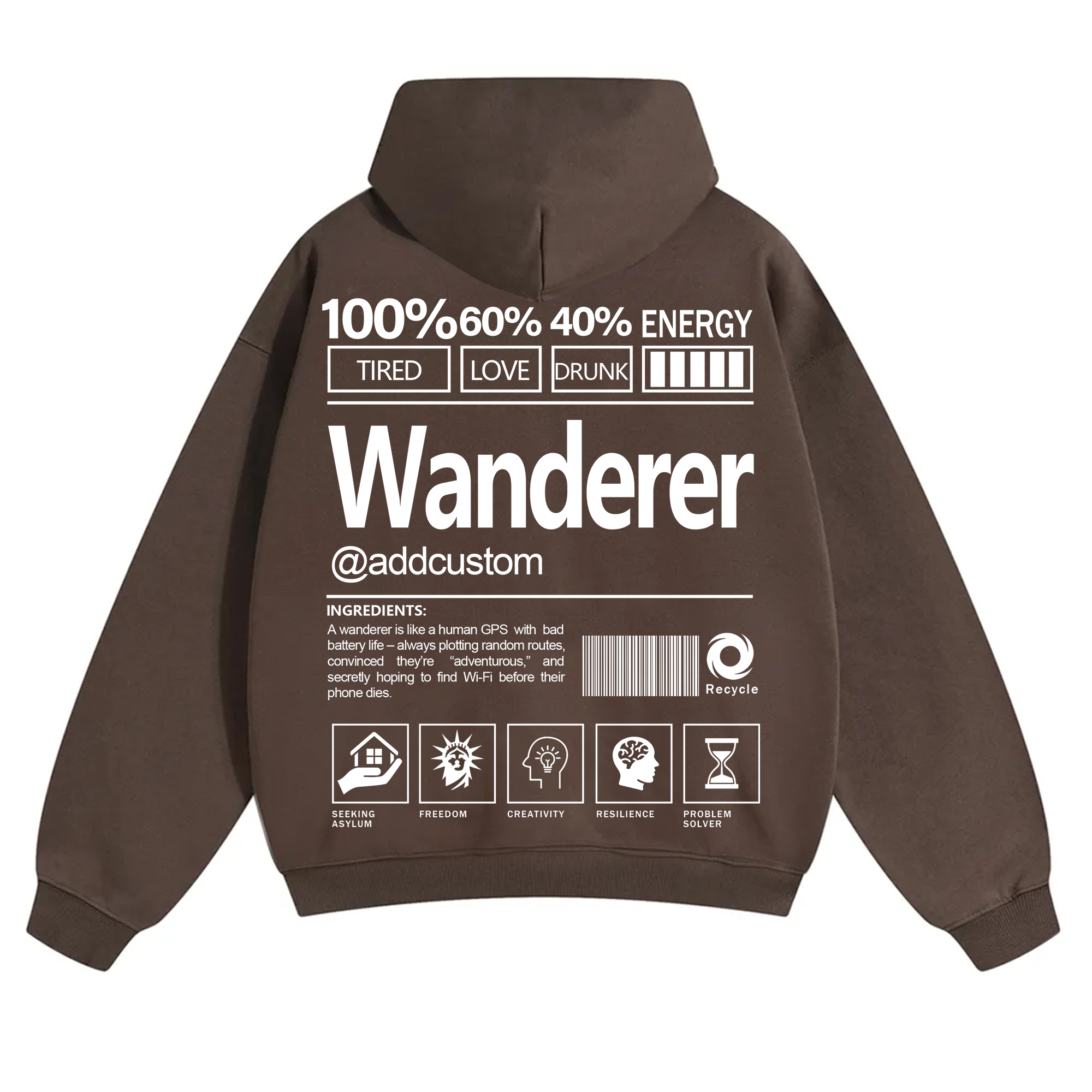 Wanderer Addcustom Unisex Fit Solid Color Hoodie