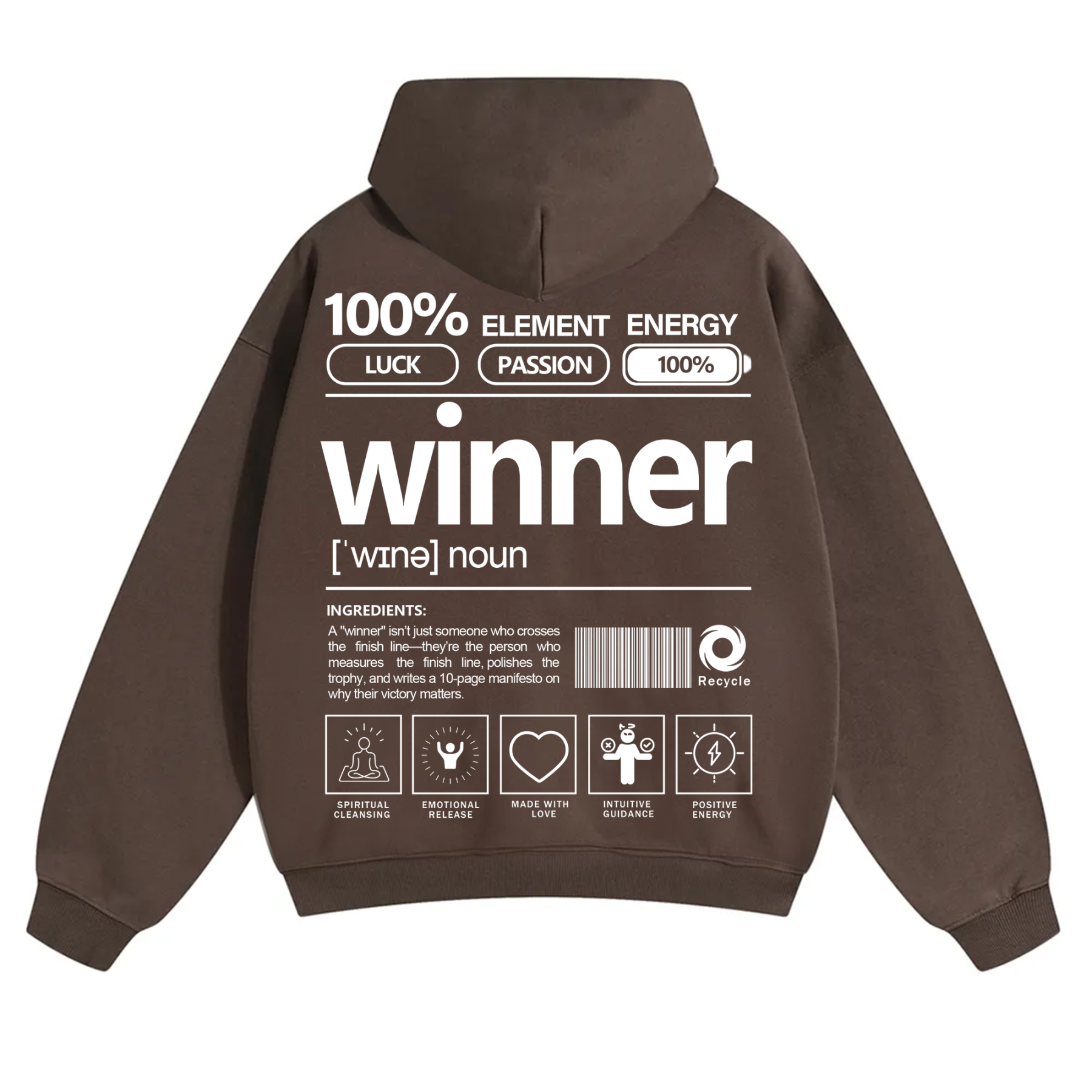 Winner Unisex Fit Solid Color Hoodie