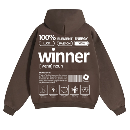 Winner Unisex Fit Solid Color Hoodie