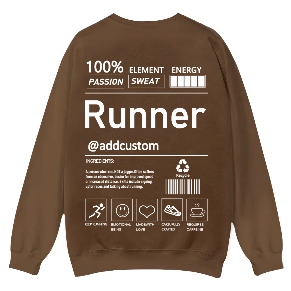 Addcustom Runner Casual Crewneck Sweatshirt