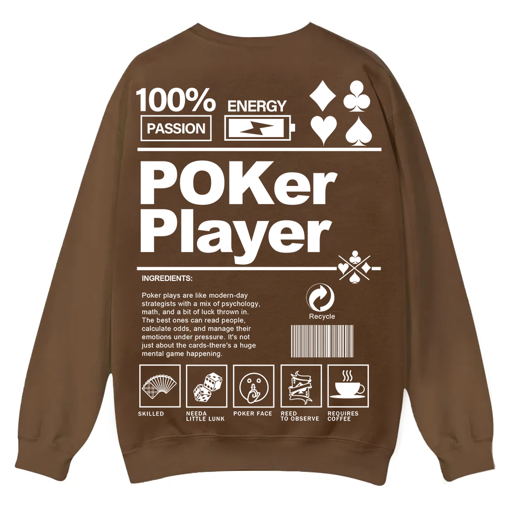Poker Player Unisex Casual Crewneck Sweatshirt