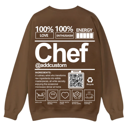 Chef Addcustom QR Code Casual Crewneck Sweatshirt
