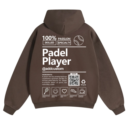 Padel player Addcustom QR Code Solid Color Hoodie wearishow