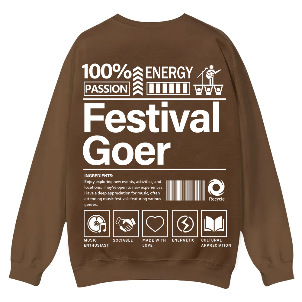 Festival Goer Casual Crewneck Sweatshirt wearishow