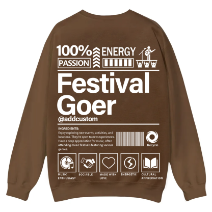 Festival Goer Custom Unisex Casual Crewneck Sweatshirt wearishow