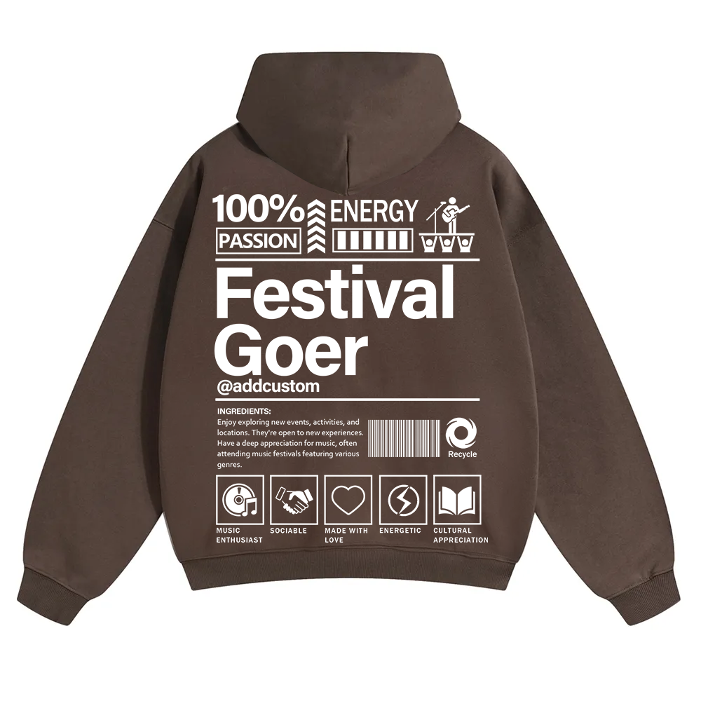 Festival Goer Custom Unisex Solid Color Hoodie wearishow