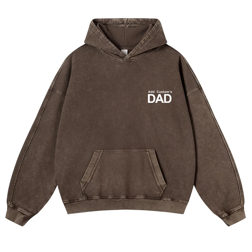 DAD Custom Casual Washed Hoodie wearishow