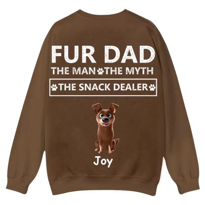 Fur Dad The Man The Myth The Snack Dealer - Personalized Custom Unisex Casual Crewneck Sweatshirt