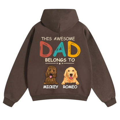 This Awesome Mom/Dad Belongs To - Personalized Custom Unisex Hoodie