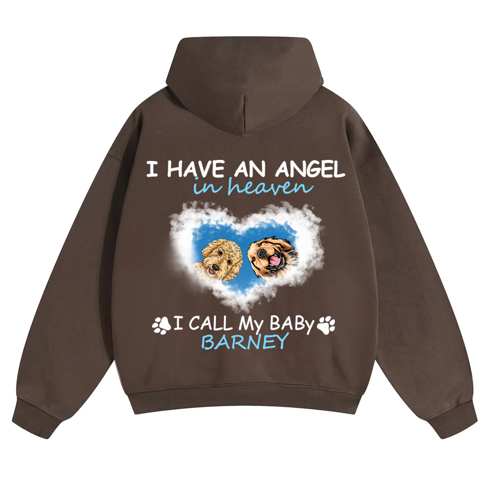 Have An Angel In Heaven - Personalized Custom Unisex Soild Color Hoodie