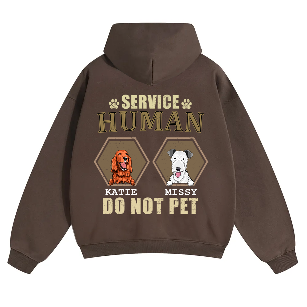 Service Human, Do Not Pet 4 - Personalized Custom Unisex Soild Color Hoodies wearishow